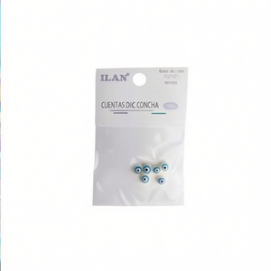 Perline a conchiglia Ilan 8mm per artigianato fai da te, occhi decorativi, 6 pz - Product Image 1