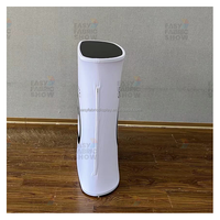 Table pop-up portable personnalisable et support de podium, comptoir de promotion ovale pliable pour l'affichage des salons professionnels