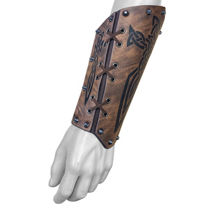 Brassards médiévaux en relief PU cuir <span class=keywords><strong>chevalier</strong></span> Cosplay bras gantelets brassard Viking scène Costumes accessoires - Product Image 6