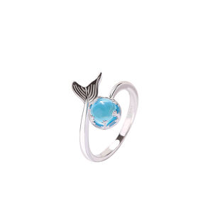 Anillo <span class=keywords><strong>de</strong></span> aleta <span class=keywords><strong>de</strong></span> delfín <span class=keywords><strong>de</strong></span> cola azul para mujer ZHILIAN, gran oferta, joyería <span class=keywords><strong>de</strong></span> eternidad femenina, piedra <span class=keywords><strong>de</strong></span> circón chapada en rodio para compromiso <span class=keywords><strong>de</strong></span> boda - Product Image 1