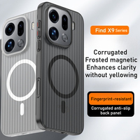 Étui de téléphone magnétique à rayures ondulées de luxe pour OPPO Find X9 Pro X8 X7 Ultra X6 Cap, coque antichoc givrée mate, Reno 15 Pro