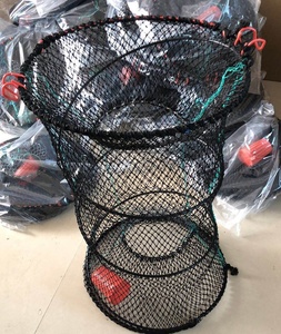 Mesh folding lobster crab crawfish shrimp trap cage fishing net 25*45cm