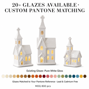 Nouvelles Idées de Produits 2023 : Bougeoirs en <span class=keywords><strong>Porcelaine</strong></span> Blanche Pure pour Bougies Chauffe-Plat, Modèles <span class=keywords><strong>Maison</strong></span>, Cheminée, Chalet, Église, pour Noël et les Fêtes - Product Image 3