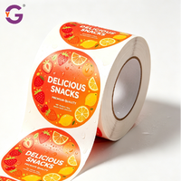 Autocollants personnalisés pour logo de marque commerciale, étiquettes adhésives pour bocaux de fruits et aliments, étiquettes rondes en vinyle imperméable imprimées sur papier, en rouleau pour emballage