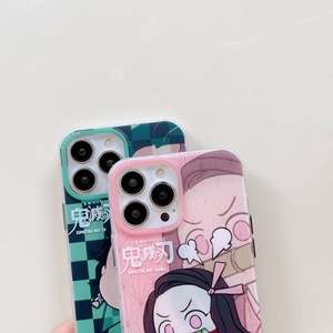 2023 Double Côtés Film Couvrant Bouton En Métal IMD <span class=keywords><strong>Demon</strong></span> <span class=keywords><strong>Slayer</strong></span> Anime <span class=keywords><strong>Téléphone</strong></span> Cas Pour IPhone 14 Pro Max 13 11 12 XR IMD Couverture Arrière - Product Image 2