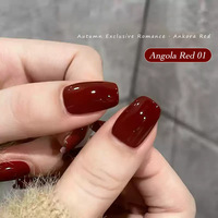 Vernis à ongles gel UV LED 10ml Soak Off Rouge Vin Brillant pour l'automne et Halloween, Gel de couleur longue durée pour manucure, pour salon, maison et DIY