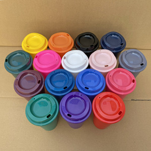 Biểu tượng tùy chỉnh in macaroon uống Mugs tái sử dụng 16oz cứng PP Cà Phê Cốc nhựa có nắp đậy - Product Image 5