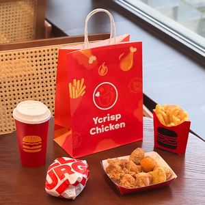 Wholesale Disposable Customized Printed Logo Food Grade PE Coated Single Sided Burgers Fries Fried Chicken Packaging <b>Paper</b> - Product Image 3