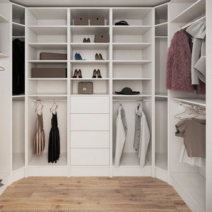 Nuevo diseño Muebles de dormitorio Walk In Closet Moderno Melamina Contrachapado Dormitorio <span class=keywords><strong>Armario</strong></span> de pared - Product Image 1
