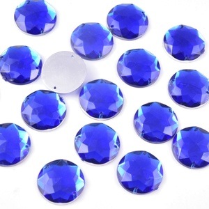 Pierres à coudre en acrylique OLeeya, pierres rondes à facettes et cristaux colorés, strass à dos plat à coudre pour accessoires vestimentaires - Product Image 4
