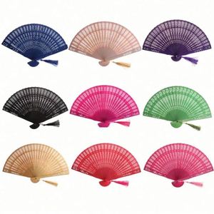Custom Vintage Bamboo Hand Fan Eco-Friendly Flower Painted Personalized Folding Wedding Souvenir <b>Gift</b> - Product Image 1