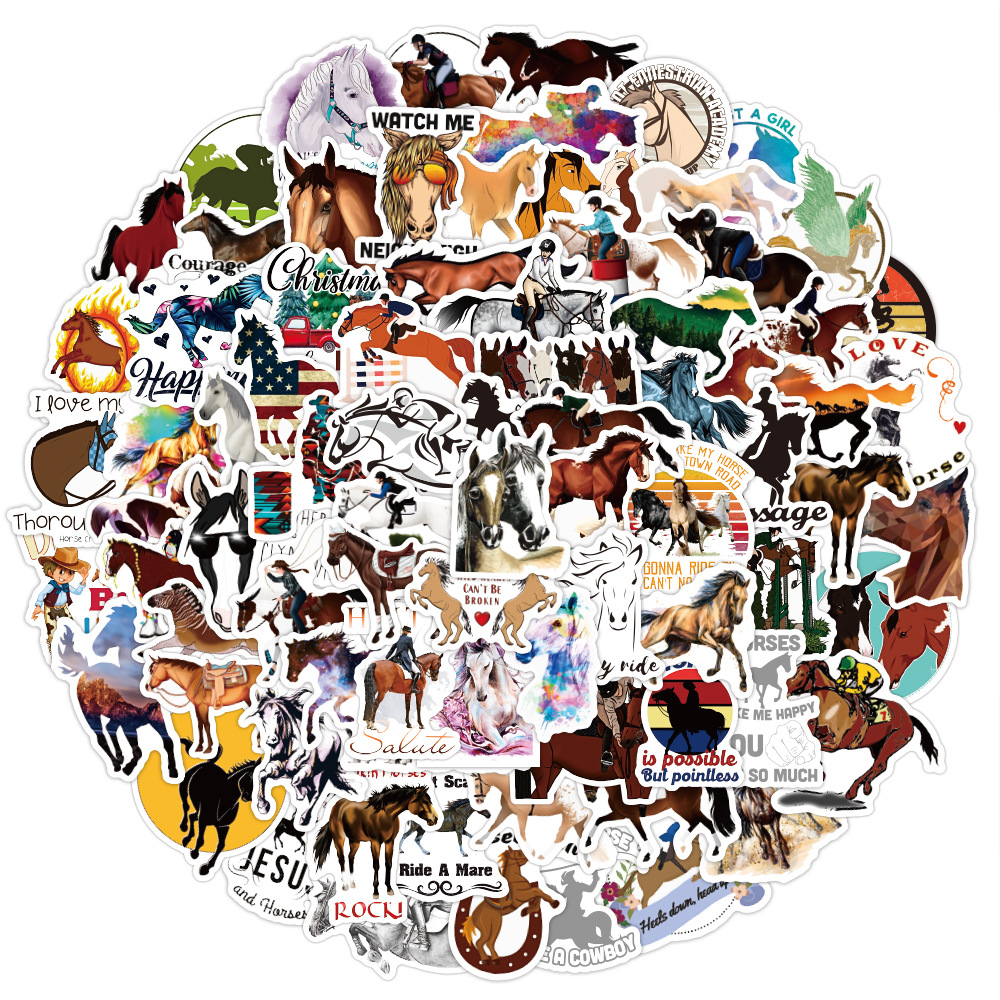 100PCs pegatinas de caballo