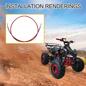 GOOFIT 1500mm/59.05 "linea del <span class=keywords><strong>freno</strong></span> intrecciata per moto olio <span class=keywords><strong>tubo</strong></span> del <span class=keywords><strong>freno</strong></span> olio <span class=keywords><strong>tubo</strong></span> del carburante per ATV UTV <span class=keywords><strong>Pit</strong></span> Dirt <span class=keywords><strong>Bike</strong></span> - Product Image 6