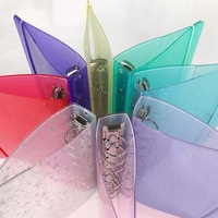 Carpeta de Anillas para Hojas Sueltas, Cubierta Transparente de PVC para Cuaderno Espiral, Carpeta de Archivos A5/A6 con Banda Elástica