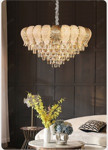 Hiện đại sang trọng <span class=keywords><strong>Led</strong></span> vàng Đèn Chùm Pha lê treo đèn Mặt dây chuyền cho phòng khách phòng ngủ khách sạn-Kích thước trung - Product Image 3