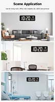 Jam dinding besar LED 15.5 inci, dengan pengatur waktu hitung dan hitung mundur, remote control, desktop dan jam dinding untuk ruang tamu