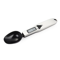 Báscula Digital Portátil Hengte para Cocina, Cuchara Medidora Electrónica con Espátula, Capacidad de 500g/0.1g