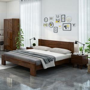 Lit en bois dur Nodric, style moderne, meubles de chambre à coucher, sélection de couleurs et de tailles, lits en bois - Product Image 5