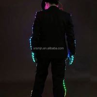 Veste LED RVB pleine couleur à pixels, Costume de danse, Tenue de performance Tron pour scène, salle de bal, danse lumineuse, tenue de soirée