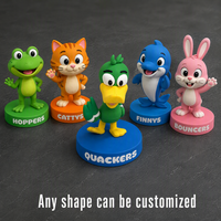 Figurine de personnage animal 3D en PVC souple, mascotte IP personnalisée avec logo, décoration de bureau, ornement, figurine de dessin animé en vinyle