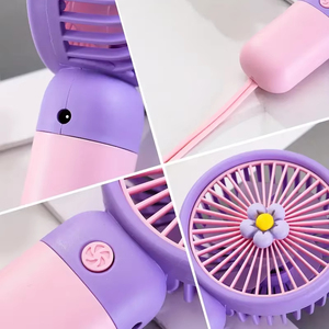 Venta al por Mayor de Nuevos y Lindos Ventiladores USB Portátiles con Diseño de Frutas y Flores, Recargables, Productos Inteligentes para el Hogar - Product Image 3