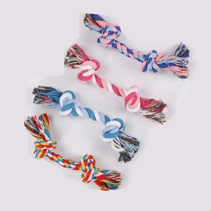 Cuerda de algodón de doble nudo Premium, juguete antimordedura Molar para masticar, hueso trenzado interactivo, suministro para mascotas para limpieza de dientes de perros y gatos - Product Image 5