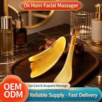 Bâton de massage facial en corne de bœuf naturelle, outil de tirage des points d'acupression pour le lifting du visage, planche Gua Sha, vente en gros d'usine, OEM
