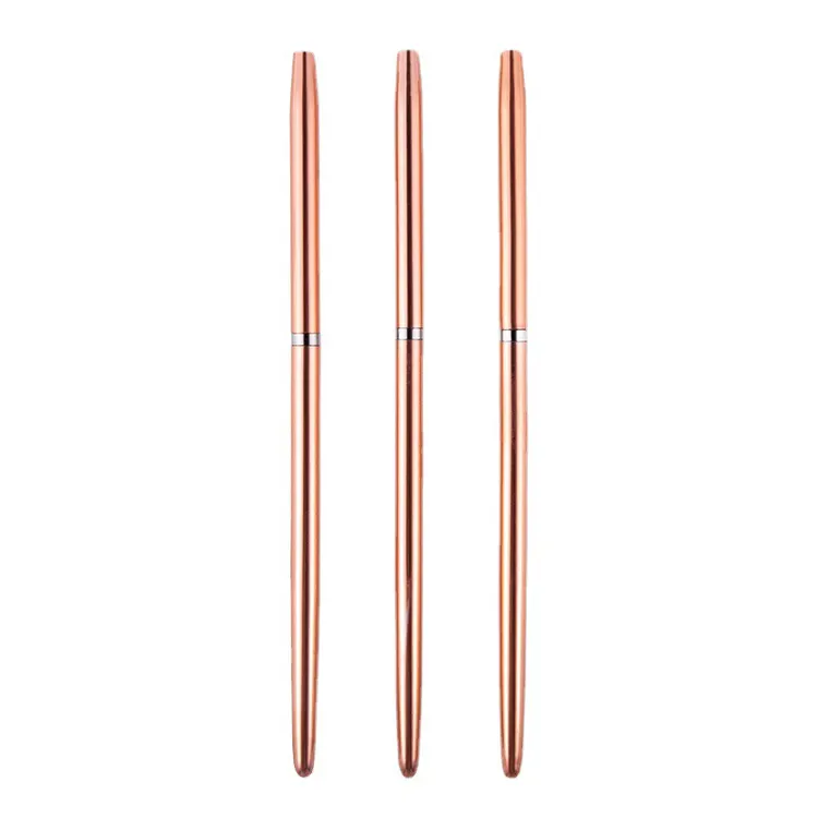 Pennelli per unghie 3 pz/set pennelli per Nail Liner con manico in oro rosa 7/9/11mm pennello per Nail Art sottile con coperchio