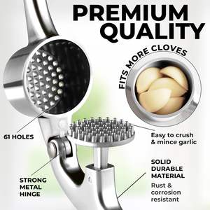 Presse-ail manuel portable en alliage de zinc, accessoires de cuisine, presse-agrumes, écraseur, outils de cuisine pour légumes et fruits - Product Image 2