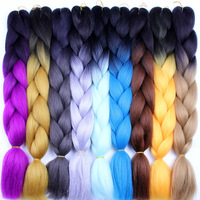 Rambut Sintetis Jumbo Afrika 24 Inci 100g Pre Stretched, Lembut, Berkualitas Tinggi, Untuk Kepang, Dreadlocks, Single Weft