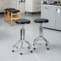 Tabouret haut en acier inoxydable épaissi rotatif infirmière tabouret chirurgical bar laboratoire spirale ascenseur chaise métal matériel
