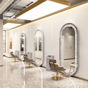 Hot Selling LED Hair Salon <b>Mirror</b> Luxury <b>Crystal</b> Frame Hairdressing <b>Mirror</b> for Barbershop Furniture - Product Image 3