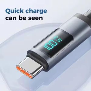 Nylon Braided Digital Display 100W USB C to USB C Data <b>Cable</b> 5A Type C Fast Charging <b>Cable</b> Fully Compatible Mobile Phone <b>Cable</b> - Product Image 5