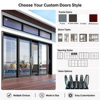 Porte coulissante extérieure en aluminium certifiée NFRC CSA, double vitrage, pour balcon, maison, terrasse