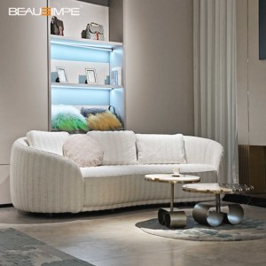 Hiện đại sang trọng Ba chỗ ngồi cong <span class=keywords><strong>sofa</strong></span> đặt bọc vải chào đón đồ nội thất nhà cho biệt thự sang trọng và phòng khách - Product Image 1