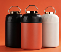 Thermos isotherme classique portable en acier inoxydable avec poignée, anti-fuite, pour soupe, idéal pour le bureau, l'école et les voyages