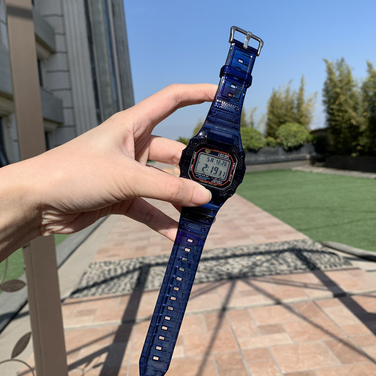 Jelly sapphire blue silver buckle