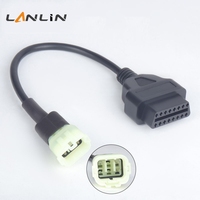 Cable de Conversión de Diagnóstico para Motocicleta OBD2 de 16 Pines a 6 Pines, Arnés de Cableado Adaptador de 16 Pines OBD Hembra a 6 Pines para Escáner de Fallas ECU