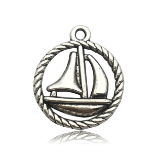 Pendentif <span class=keywords><strong>de</strong></span> bracelet <span class=keywords><strong>bateau</strong></span> ancre et gouvernail rétro, bijoux thème océan, accessoire charmant, accessoires DIY - Product Image 6