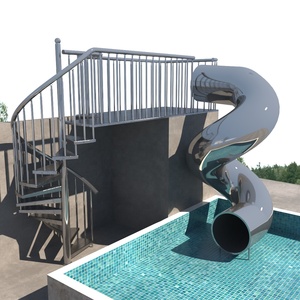 <span class=keywords><strong>Escalier</strong></span> en colimaçon en acier inoxydable 304 personnalisé avec <span class=keywords><strong>toboggan</strong></span> pour <span class=keywords><strong>piscine</strong></span>, équipement de terrain de jeu extérieur : <span class=keywords><strong>toboggan</strong></span> pour escaliers - Product Image 4