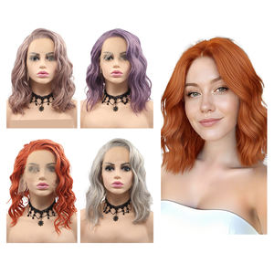 Pelucas de pelo largo y rizado ondulado Shinein de 24 pulgadas, pelucas delanteras de encaje sintético con ondas boby para mujer - Product Image 6