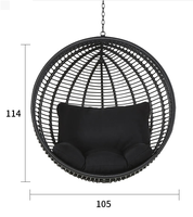 Fauteuil suspendu en forme d'œuf - Balançoire pour terrasse de plage et chambre à coucher, fauteuil suspendu de loisirs pour intérieur et extérieur