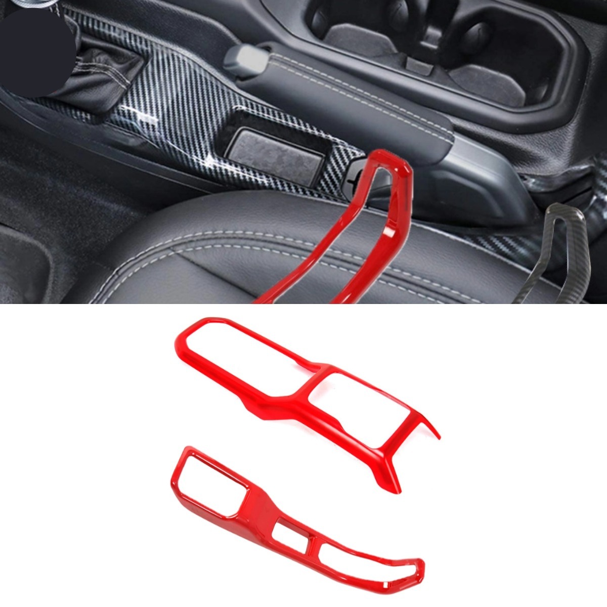 Levier de vitesse rouge + Frein à main