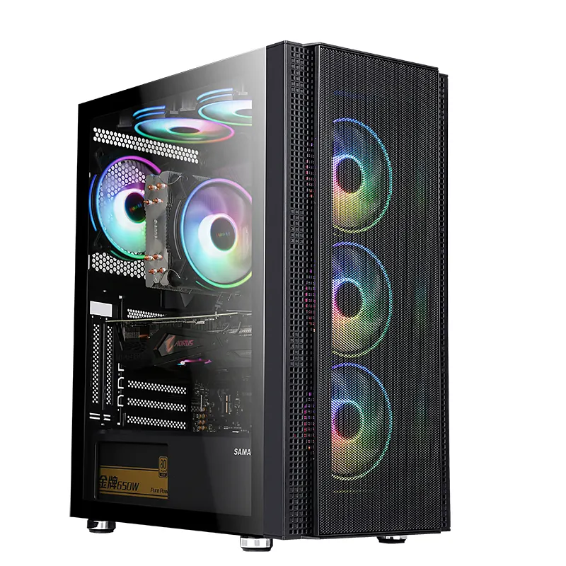 SANA OEM ABS plástico PC Gamingpc Metal Mesh Design Gabinete Gamer PC Filtro De Poeira Magnética ATX Caso