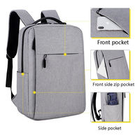 Sac à dos promotionnel léger Oxford personnalisé avec logo pour ordinateur portable, idéal pour le bureau, les voyages d'affaires et les étudiants, avec port de chargement USB