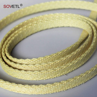 Aramid rulo halat yangın geciktirici alev geciktirici ısı yalıtımı düz kare Cordage örgülü Aramid halat cam tavlama için