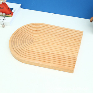 Nordic Style Water Ripple Wooden <b>Tray</b> Beech Wood Natural Color Serving <b>Tray</b> For Home Hotel <b>Tea</b> Coffee - Product Image 4