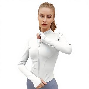 Veste de yoga LuLu pour femme, respirante, coupe-vent, imperméable, à fermeture éclair, ajustée, à manches longues, en toile tricotée – Vente en gros - Product Image 1
