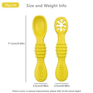 Ensemble de fourchettes et cuillères antidérapantes en silicone pour tout-petits, matériel de repas et d'apprentissage pour la crèche, 100% qualité alimentaire sans BPA - Product Image 2