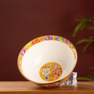 Tazón de cerámica Jingdezhen con borde dorado esmaltado, para arroz, sopa o fideos, de uso doméstico, con base alta, antiescaldaduras, estilo palaciego, vajilla. - Product Image 3